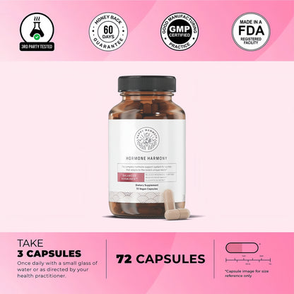 Happy Mammoth **Not Available Hormone Harmony Natural Hormonal Support for Women, Relief for Menopause, Perimenopause, Healthy Hormonal Balance, Hot Flashes. 72 Capsules.